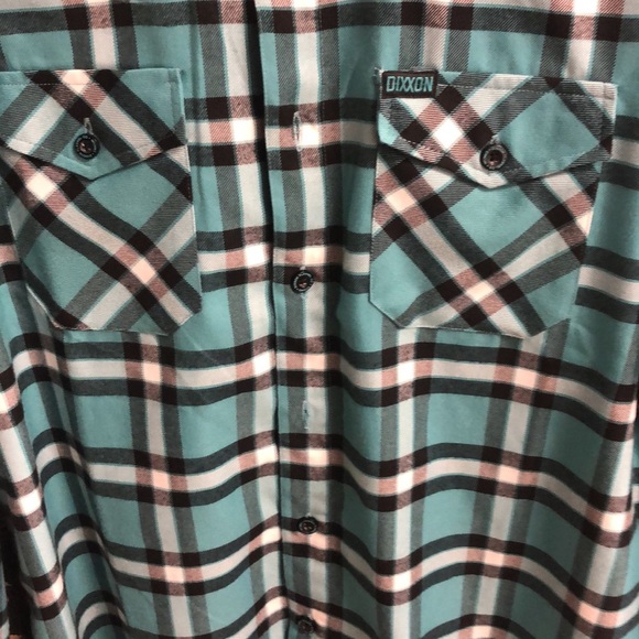 DIXXON “Cancun” long sleeve button down flannel shirt men’s large EUC - Picture 3 of 4